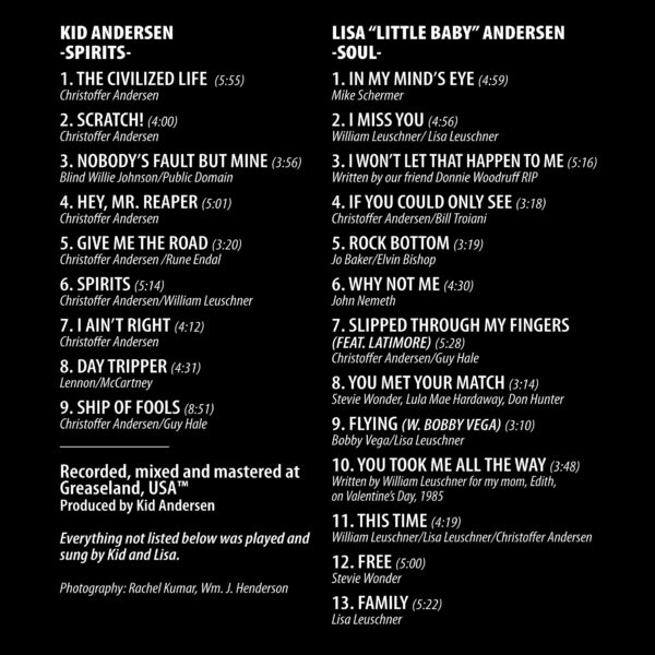 Kid Andersen – Spirits & Lisa “Little Baby” Andersen - Soul - back