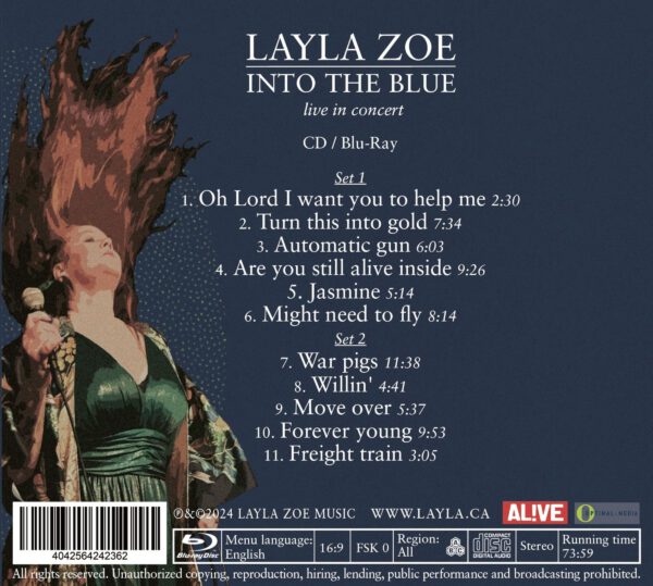 Layla Zoe - Into the Blue - Live in Concert - back