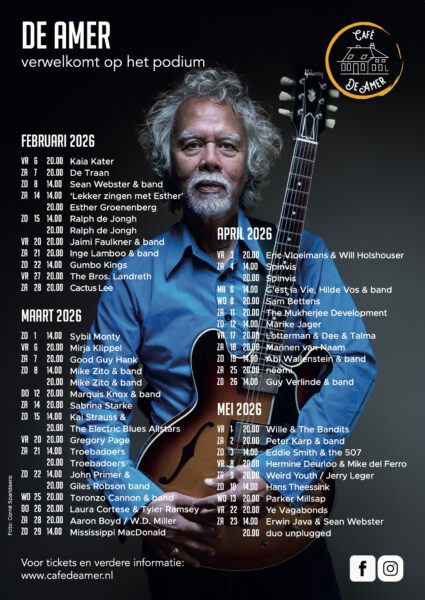De Amer - Concerten Februari-Maart 2026