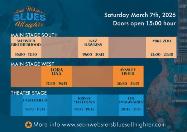 Sean Webster’s Blues All-Nighter 2026 - Timetable