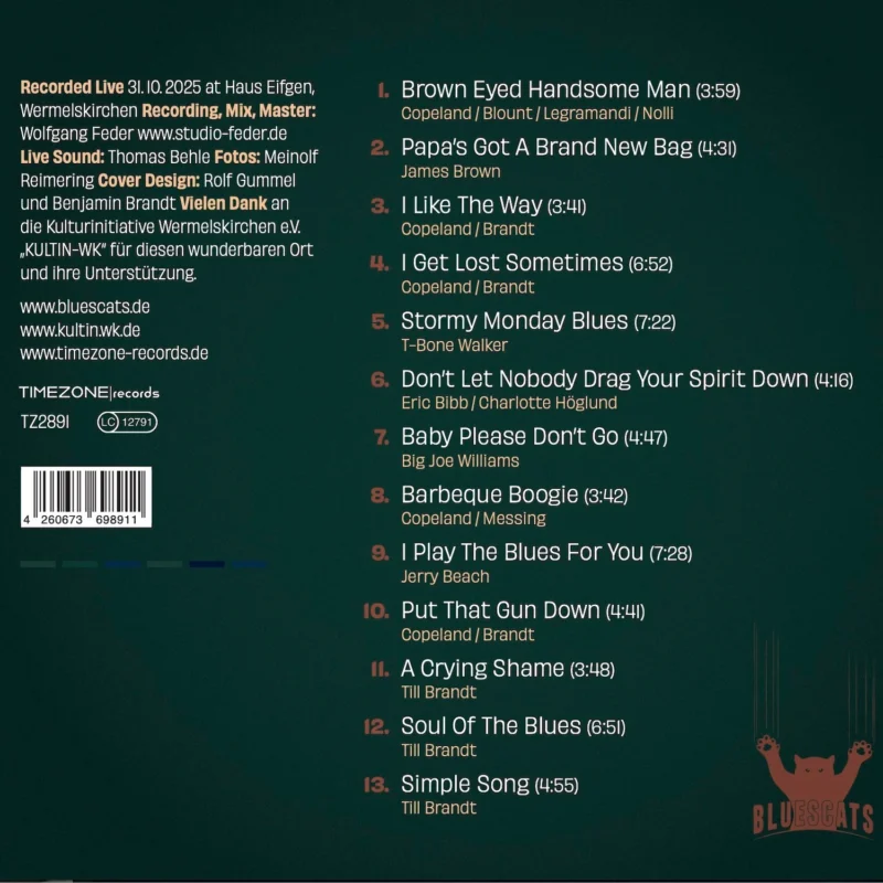 Bluescats ft. Greg Copeland - The Soul Of The Blues - back