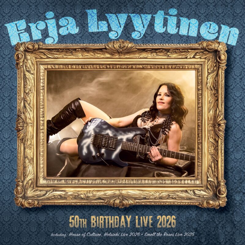 Erja Lyytinen performing live at her 50th birthday concert in Helsinki in 2026
