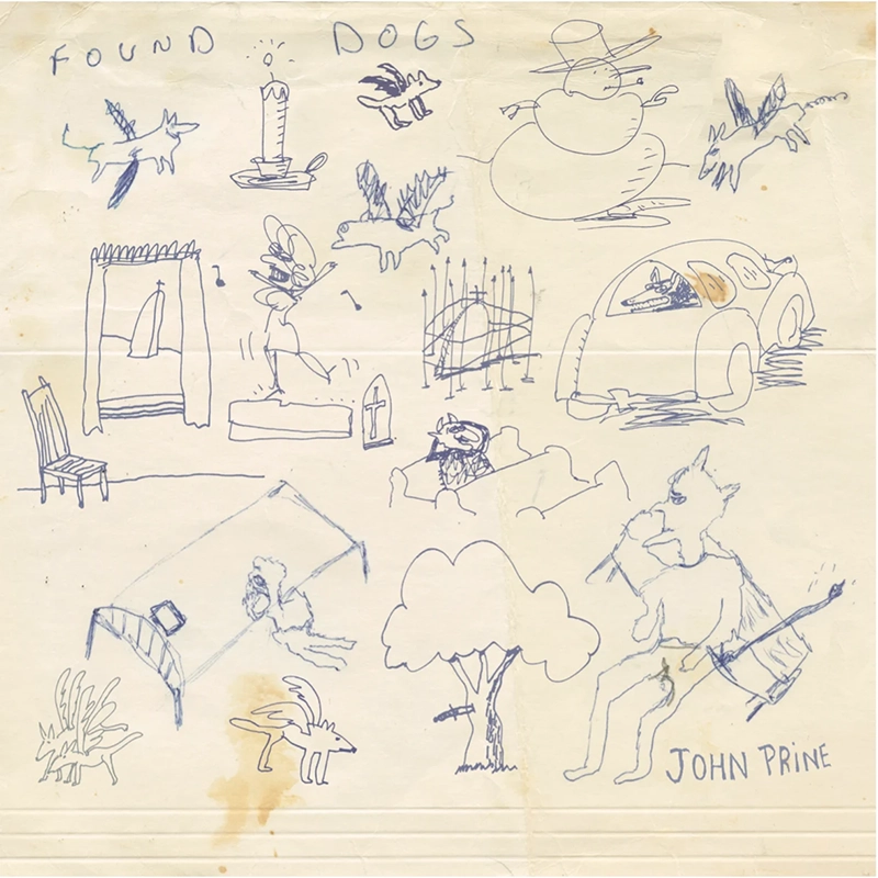 Album cover of John Prine’s archival release Found Dogs