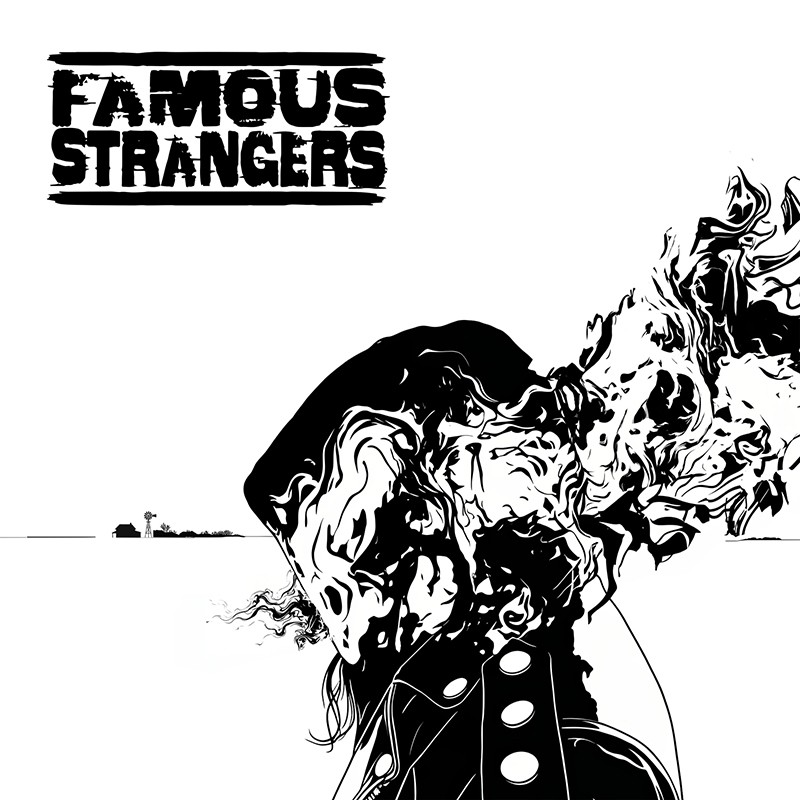 Album cover of Famous Strangers, the self-titled debut album by the Canadian hard-rock and heavy-metal band.
