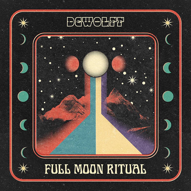 Artwork van DeWolff-single Full Moon Ritual, gemaakt door Vince van de Poe
